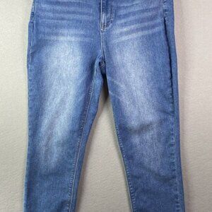 Nanette Lepore Belle Blue‎ Jeans Womens 31 x 25  Med Wash High Rise Crop Skinny